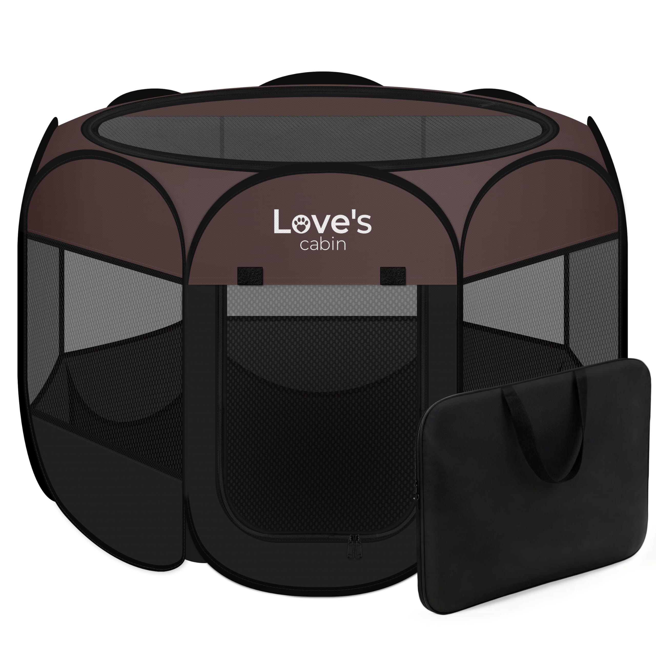 Love's cabin pen para perro de 8 paneles con malla gruesa para interior.