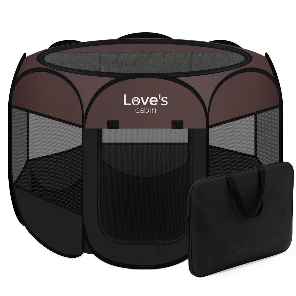 Love's cabin pen para perro de 8 paneles con malla gruesa para interior.