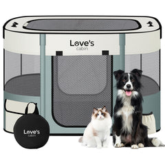 Love's cabin playpen para perro mediano, plegable y espacioso para casa o exterior.