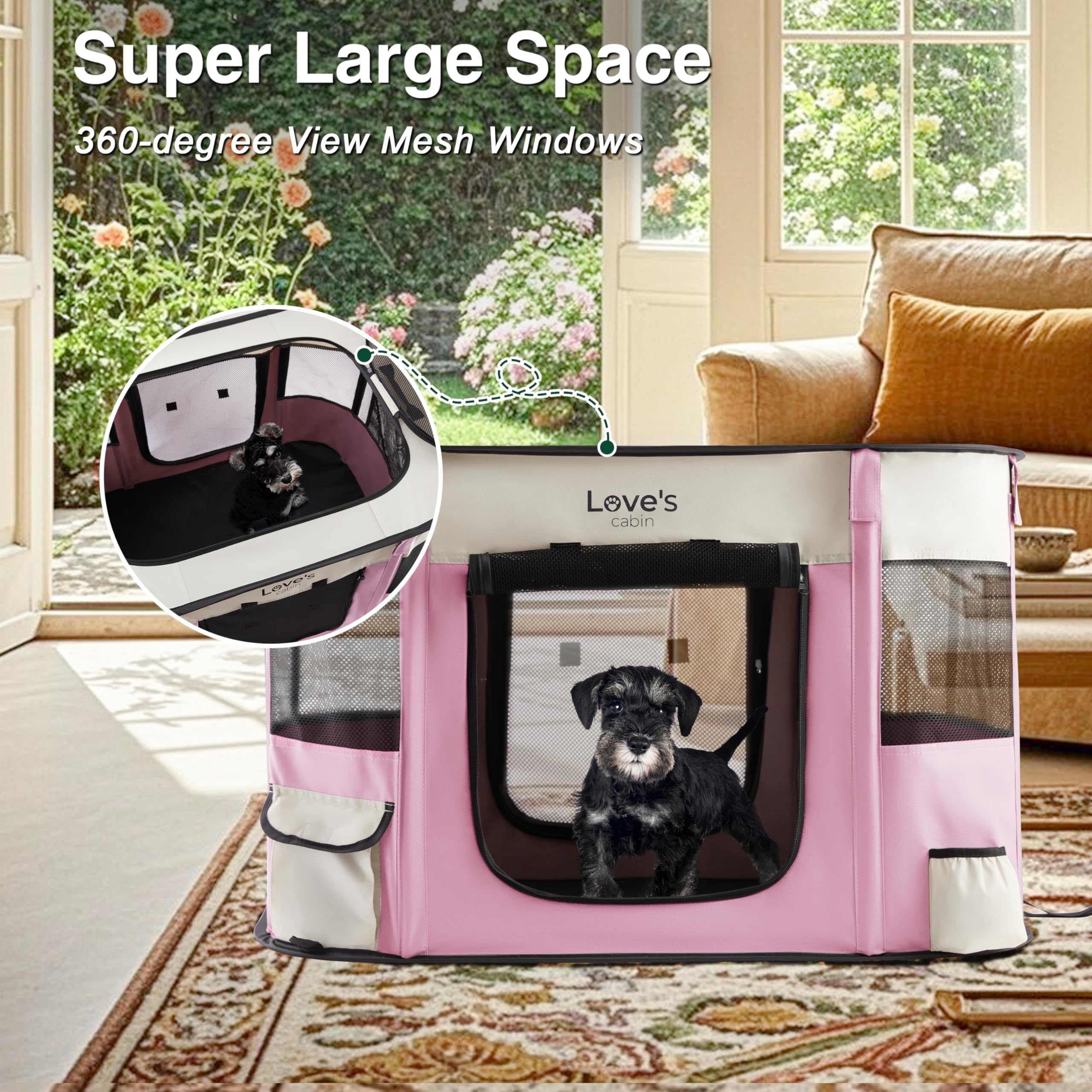 Love's cabin playpen tamaño mediano: adecuado para perros pequeños y medianos
