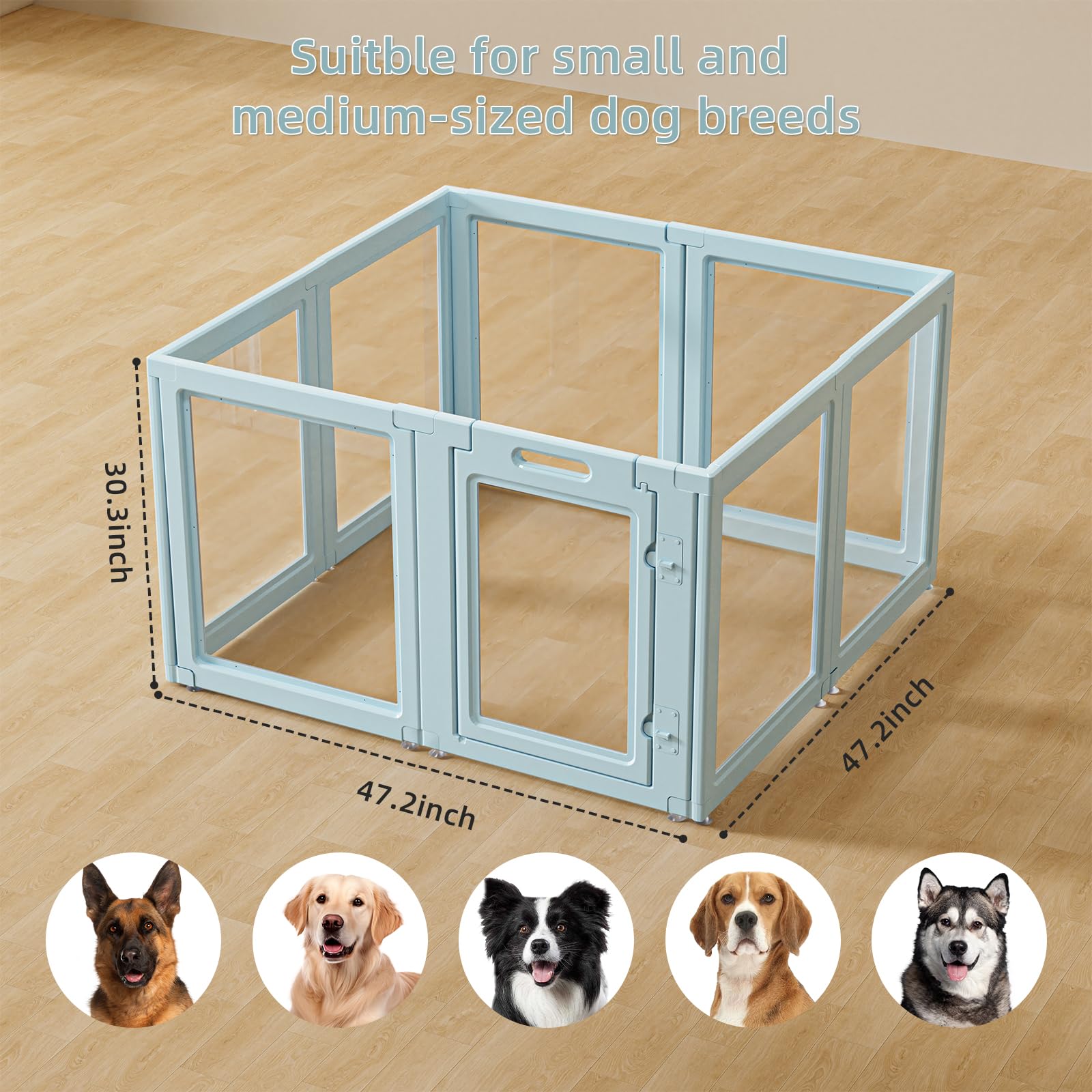 LoveTail diseño moderno con paneles transparentes y postes crema para realzar el espacio.