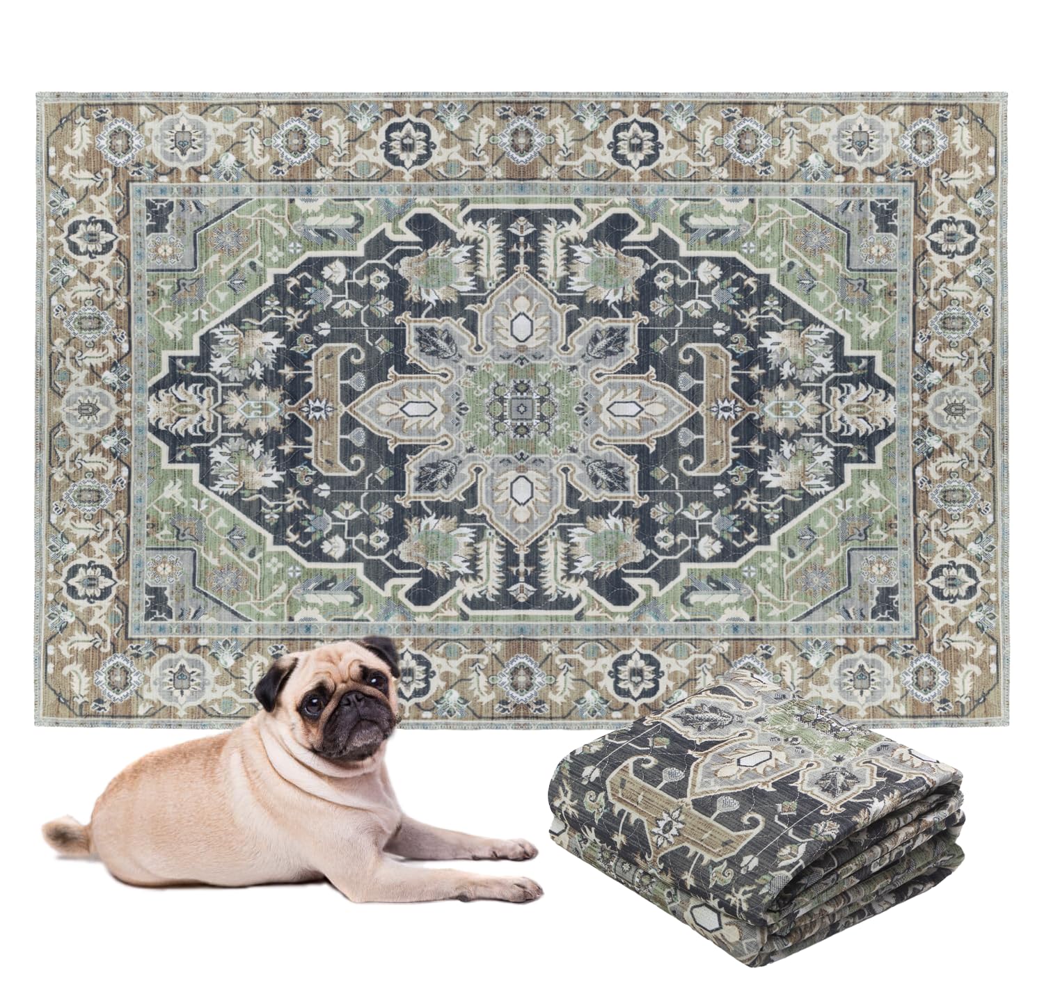 Lovewag Pets almohadilla impermeable con diseño decorativo para proteger suelos.