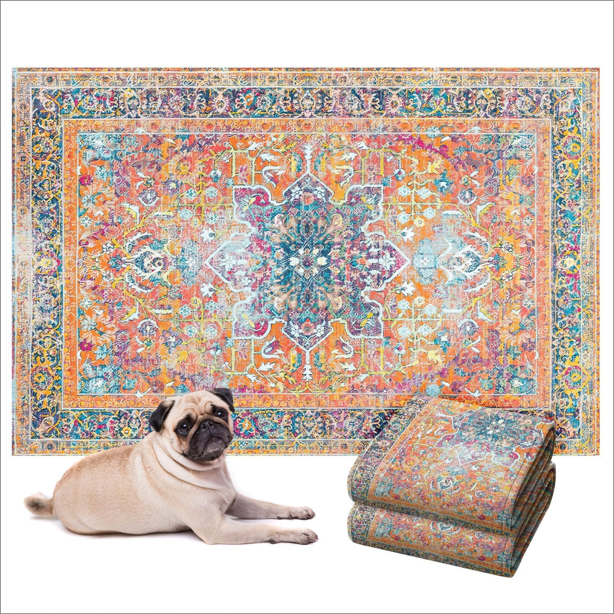 Lovewag Pets almohadilla lavable 16x24, diseño Marmalade Sunshine, protege el suelo.