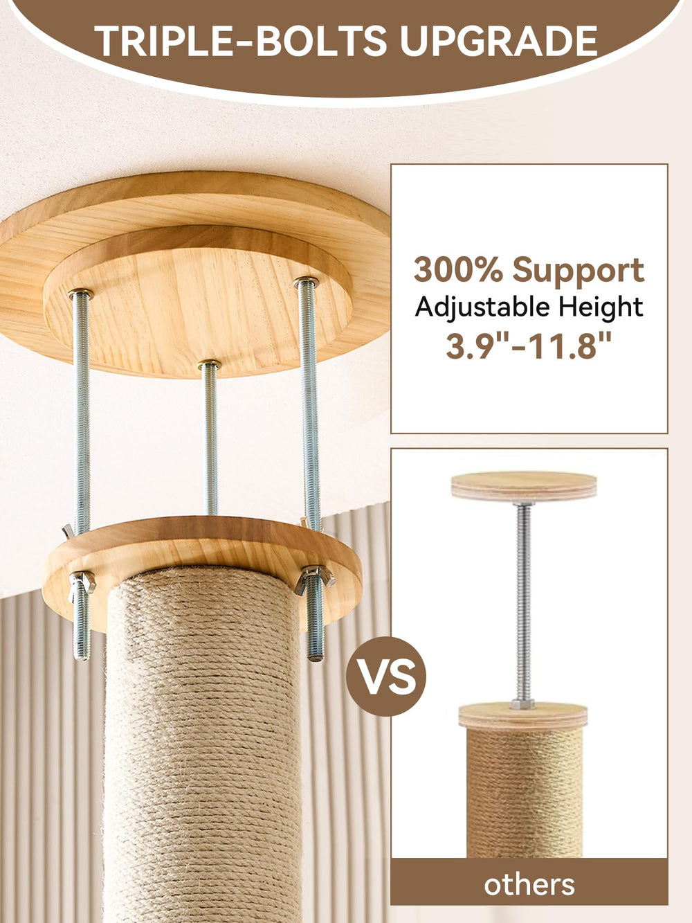 LOVINFURBABY base-estable-durable garantiza estabilidad para varios gatos.