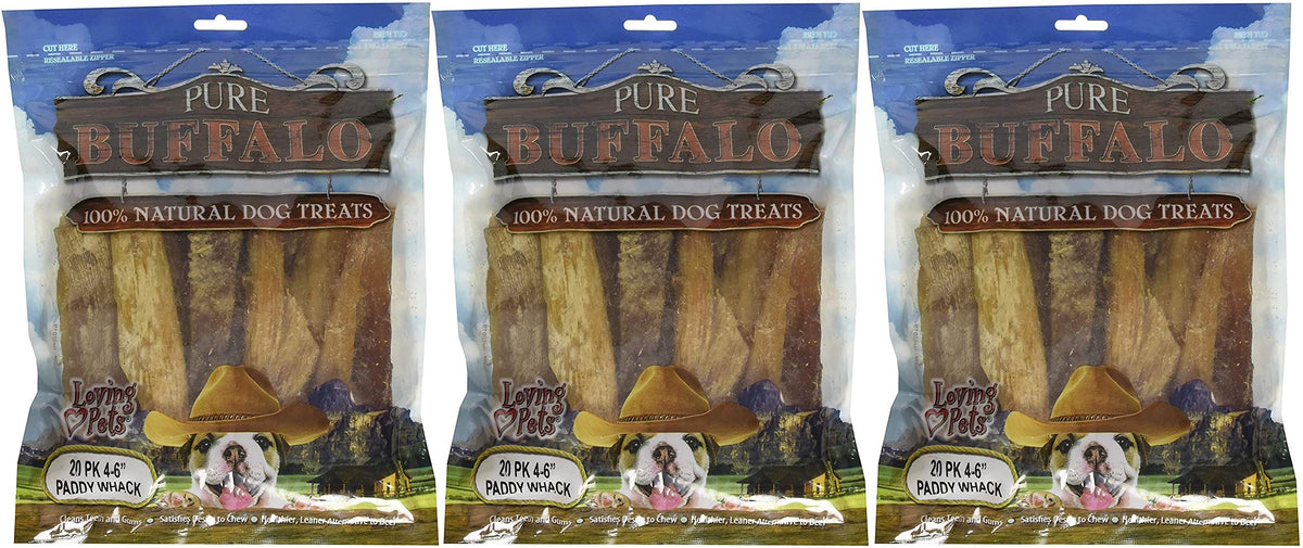 Loving Pets tendones de búfalo espalda, 60 unidades, masticación natural para perros