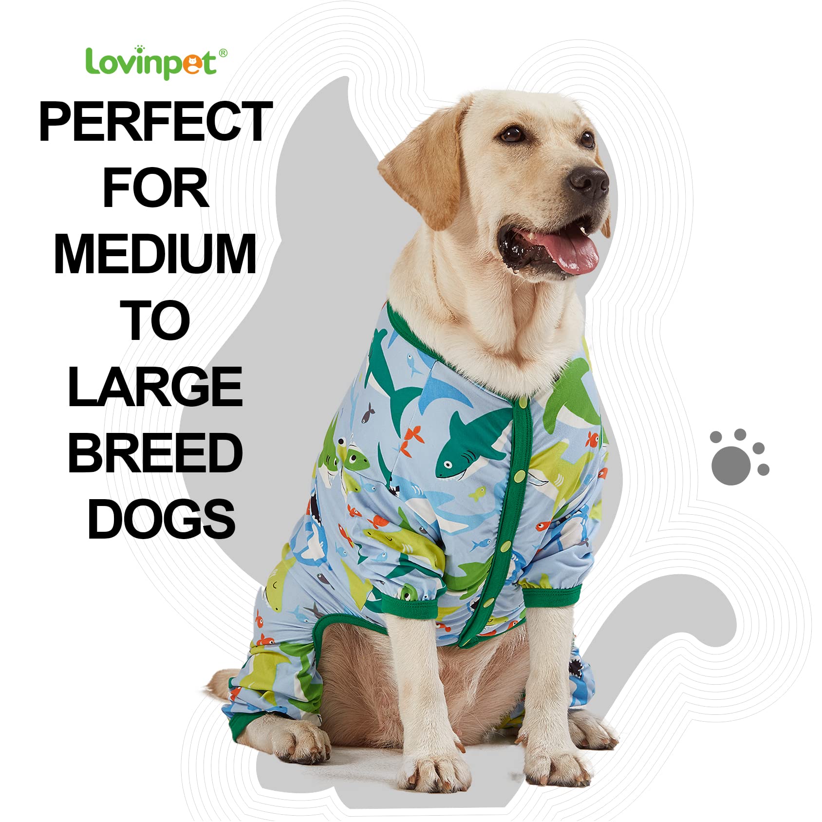 LovinPet ajuste ceñido en el cuerpo para perro grande.