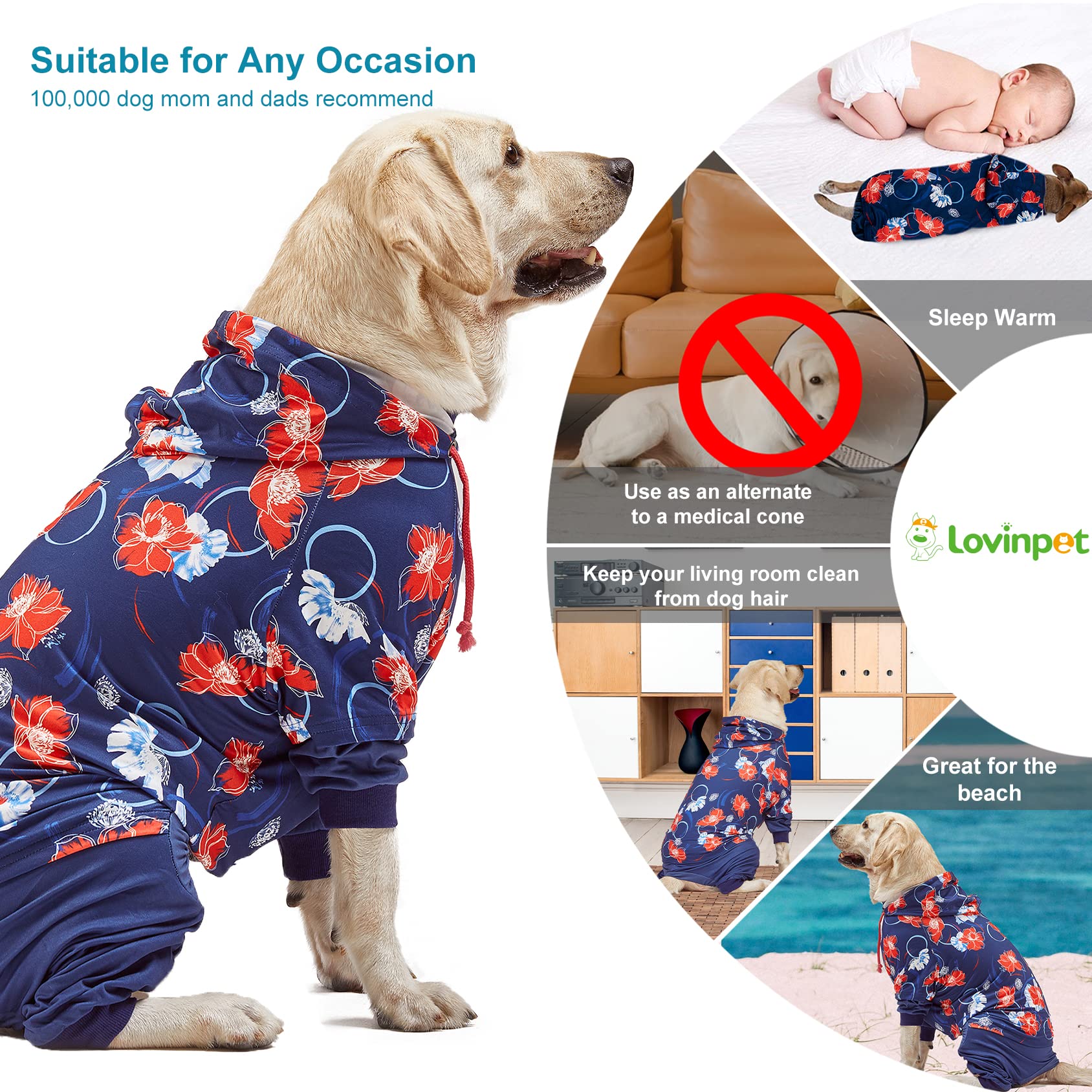LovinPet Pijamas: ajuste cómodo para uso diario y recuperación sin irritación