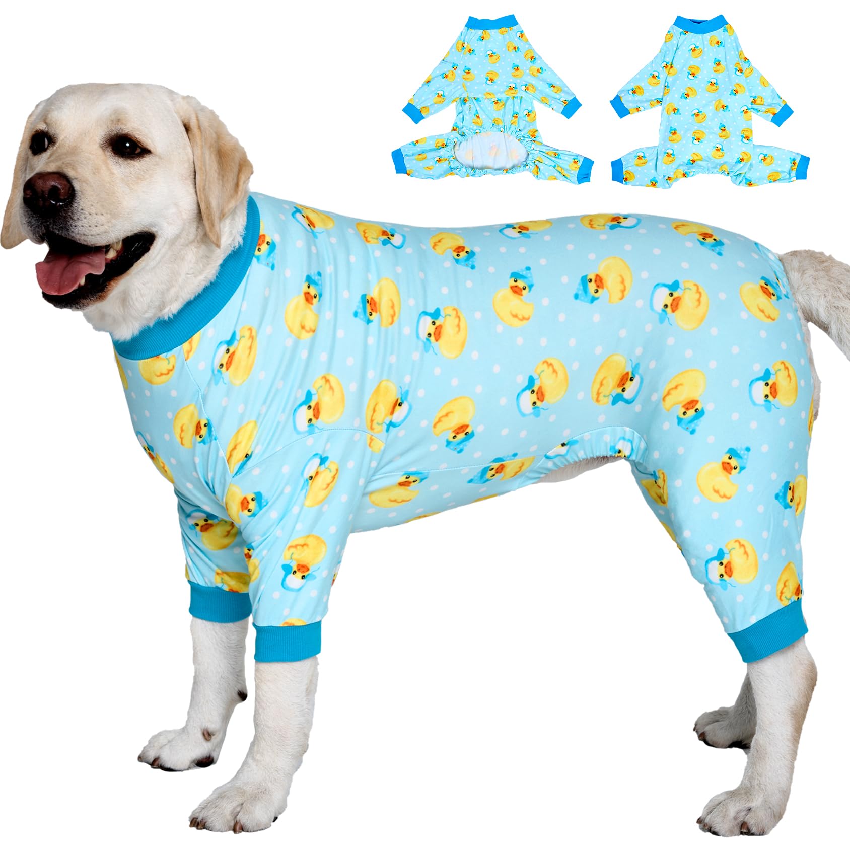 LovinPet Camiseta de recuperación para perros grandes, vista frontal, ayuda a mantener la limpieza.