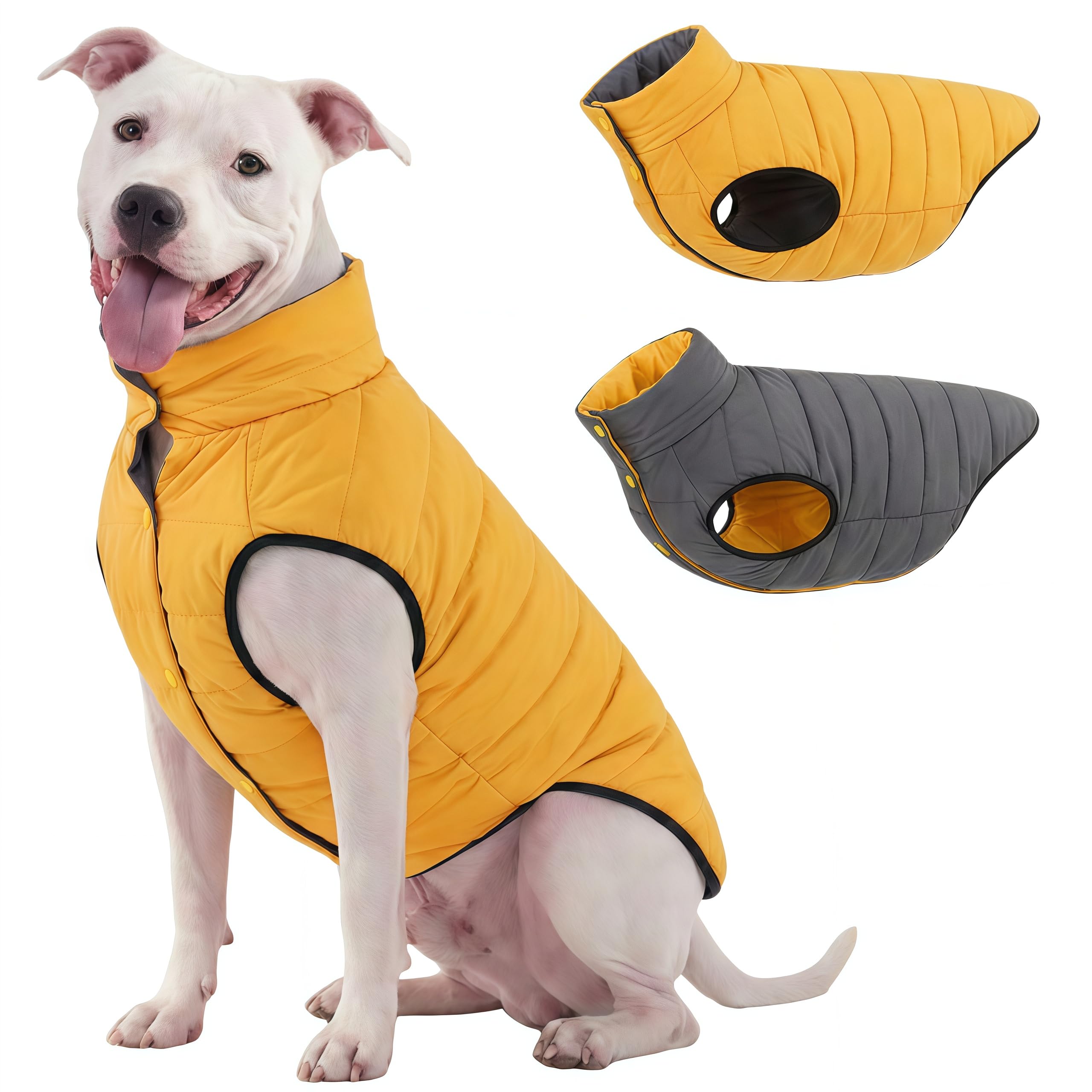 LovinPet capa para perro grande, doble cara, mantiene cálido durante paseos.