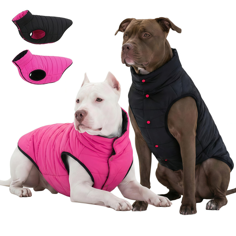 LovinPet chaqueta reversible para perro, frontal, mantiene calor sin abultar