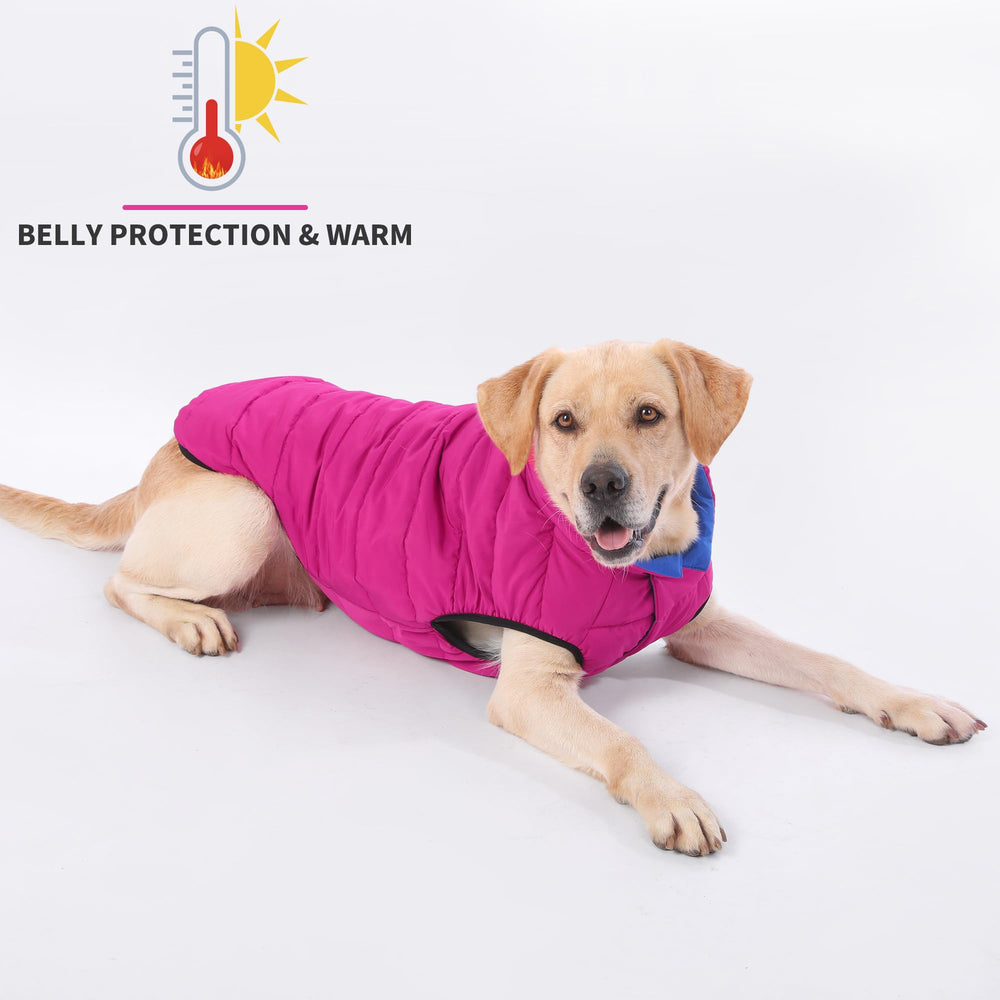 LovinPet chaqueta puffer reversible, acabado anti‑estático para menor adherencia de pelo.