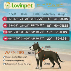 LovinPet chaqueta puffer reversible para perro, costado doble color para mayor visibilidad.