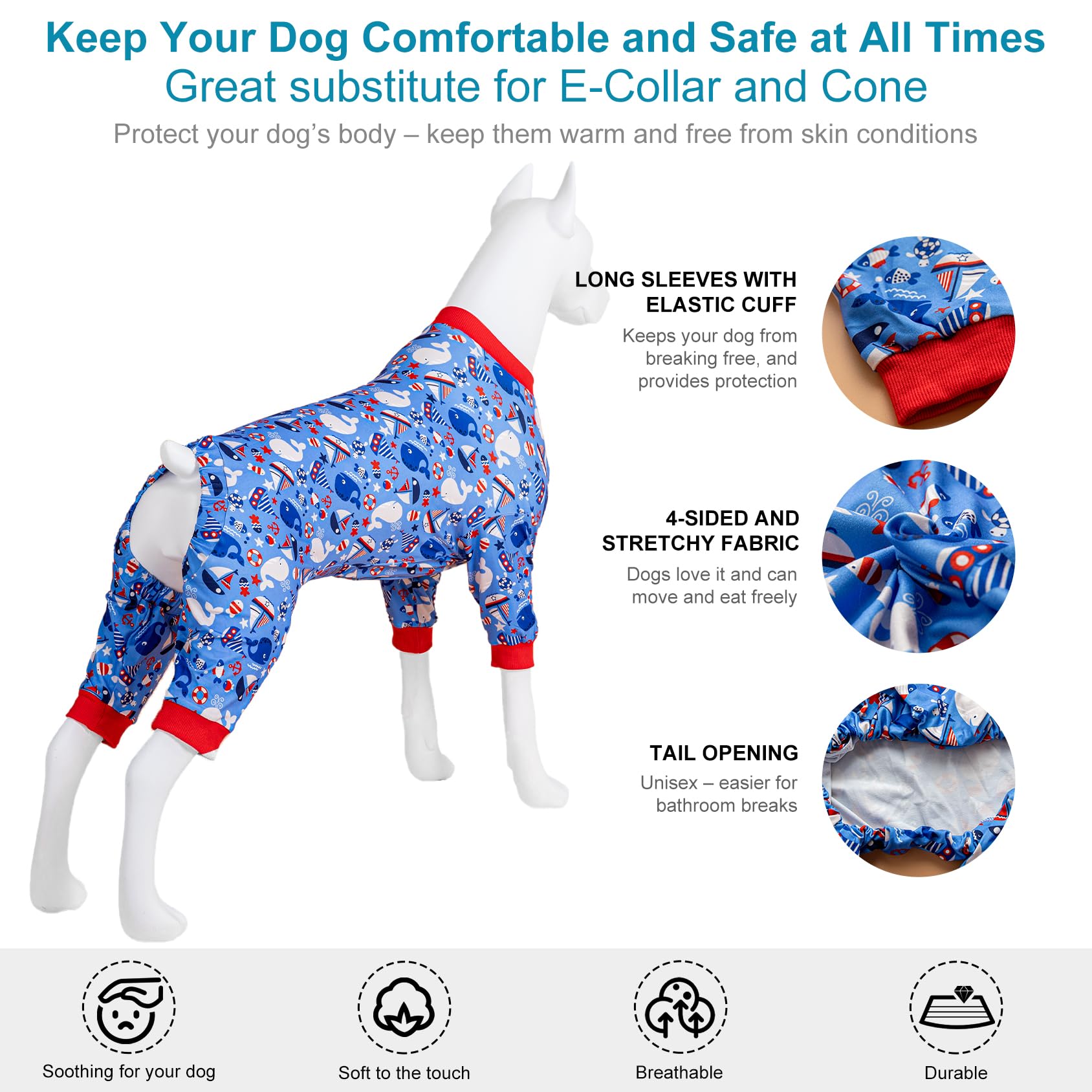 LovinPet conjunto confortable para dormir perro grande, reduce ansiedad leve