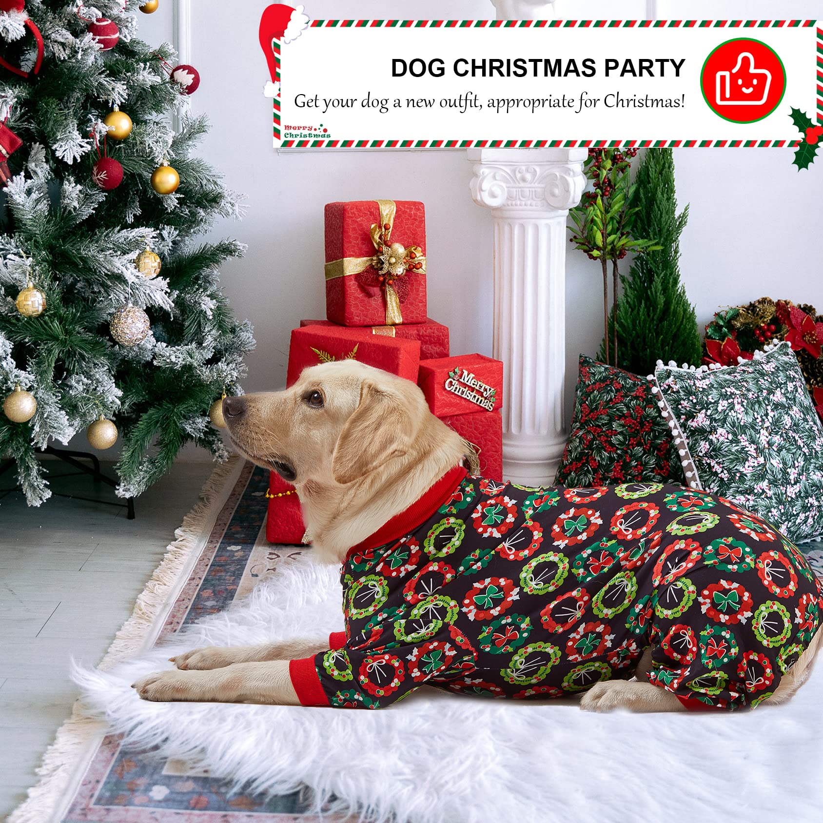 LovinPet pijama exterior navidad para perro grande, ideal para salidas festivas.