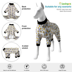 LovinPet pijama con cobertura total para perros grandes, ideal tras cirugías leves.