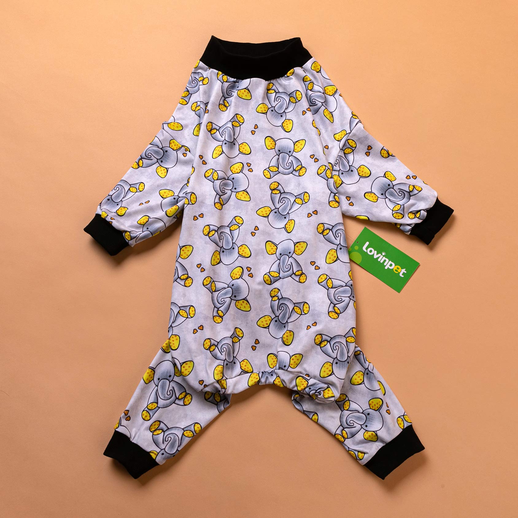 LovinPet pijama con estampado de elefantes, ajuste cómodo para dormir.