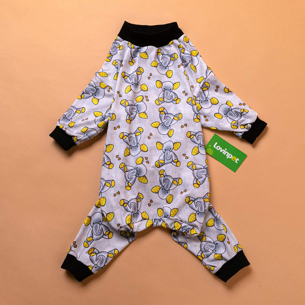 LovinPet pijama con estampado de elefantes, ajuste cómodo para dormir.