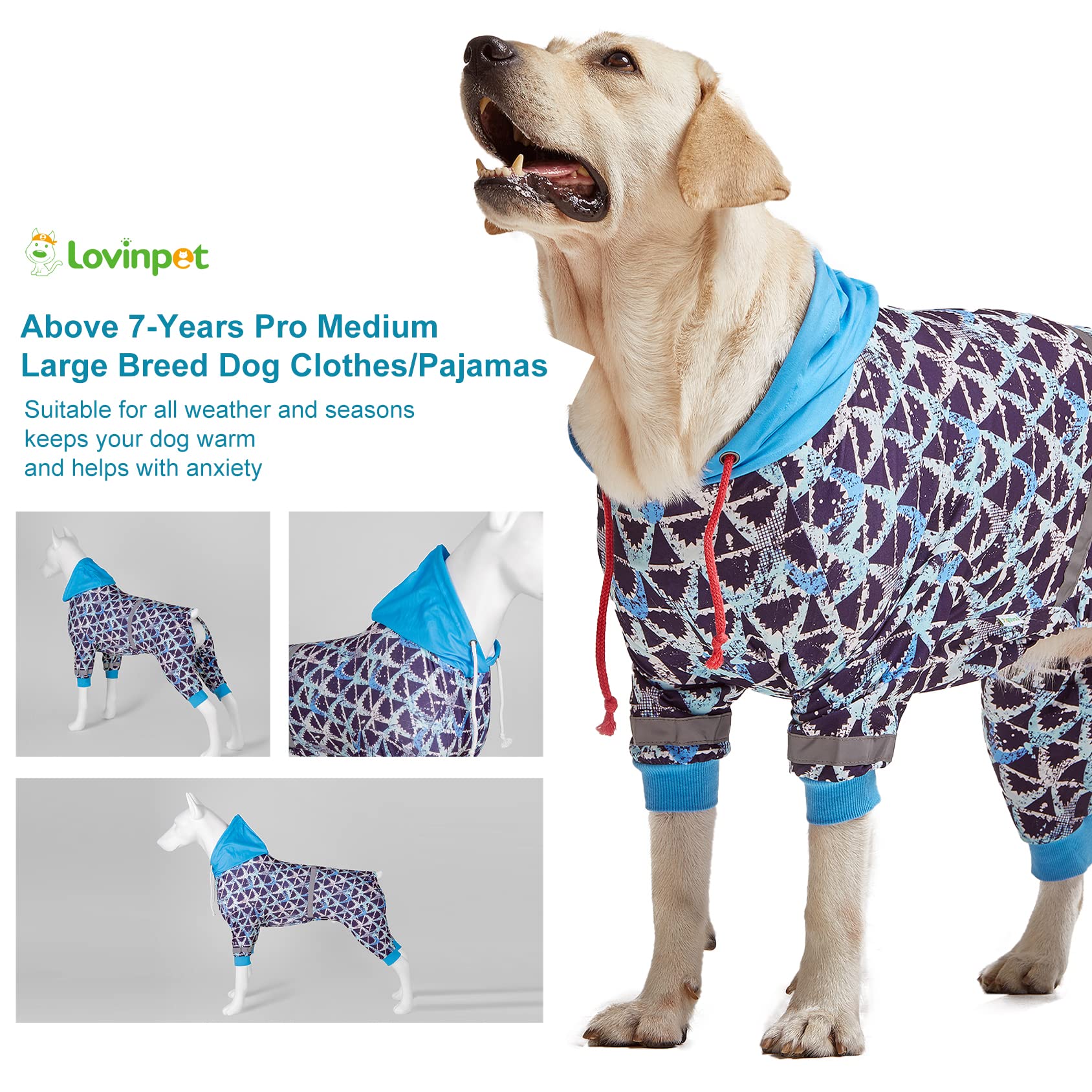Ajuste cómodo para perros grandes con pecho ancho, LovinPet.