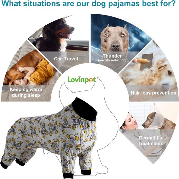 LovinPet pijama de tela suave para perros grandes, piel sensible y suave comodidad.