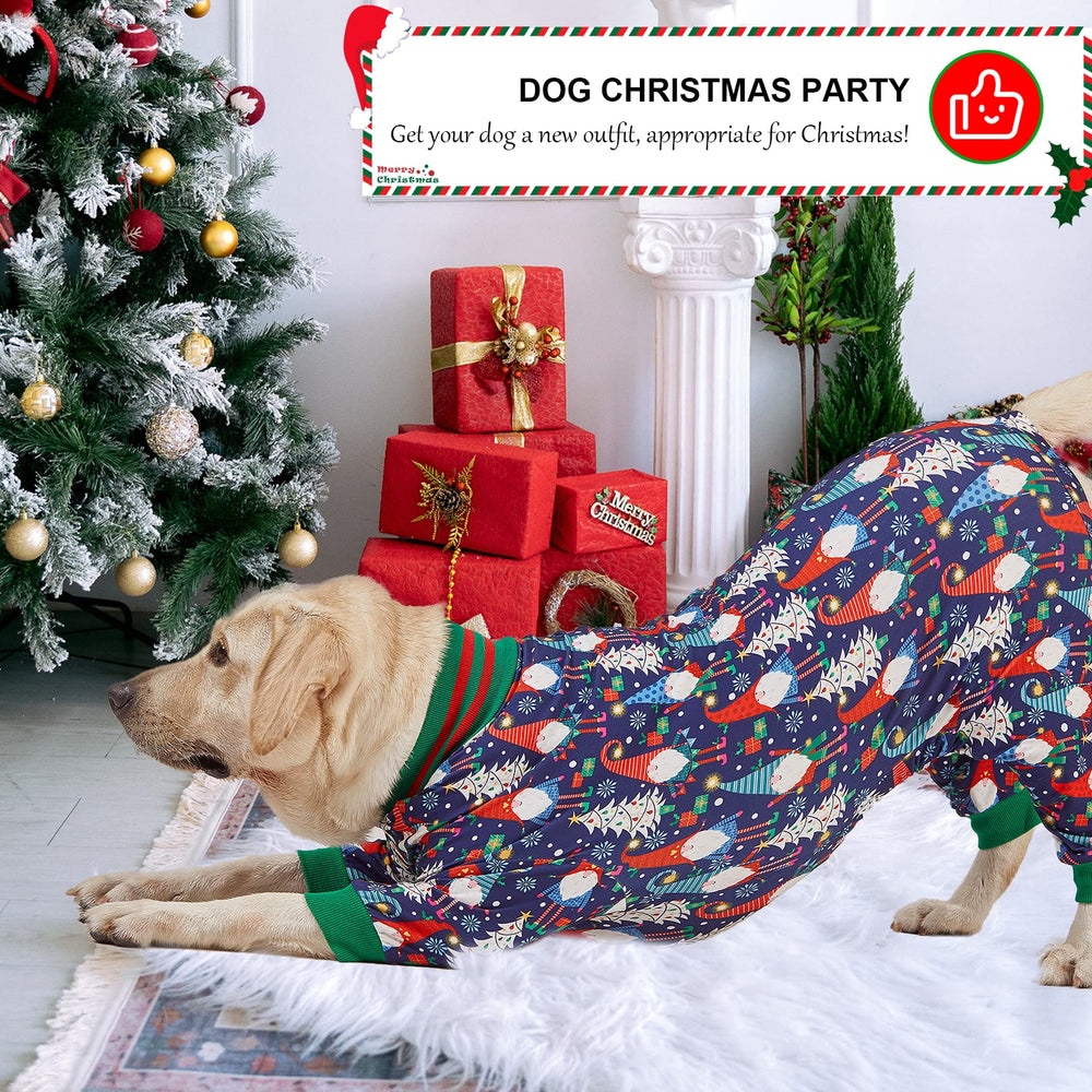 LovinPet pijama navidad para perro grande, detalle de estampado para estilo festivo.