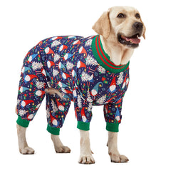 LovinPet pijama navidad para perro grande, frente con diseño festivo para fiestas.