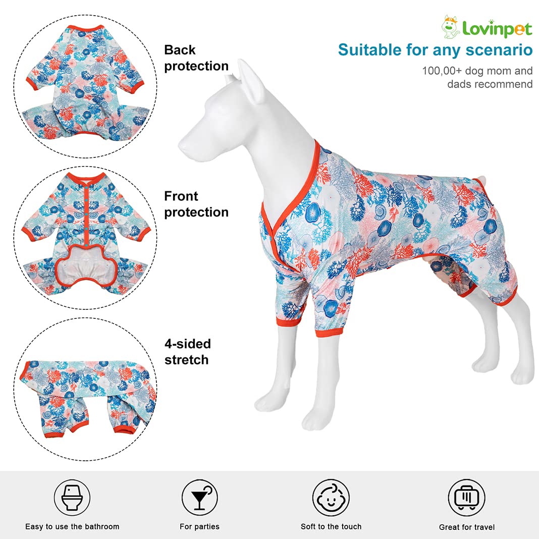 LovinPet pijama azul con botones frontales, cuello en V para vestir fácil