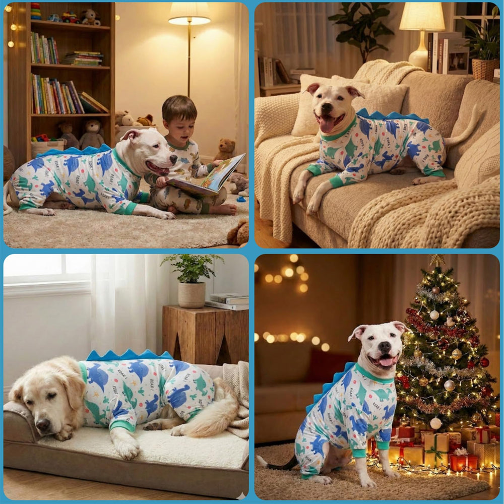 LovinPet Pijama para perro grande, ajuste elástico, ponido y quitado con facilidad.