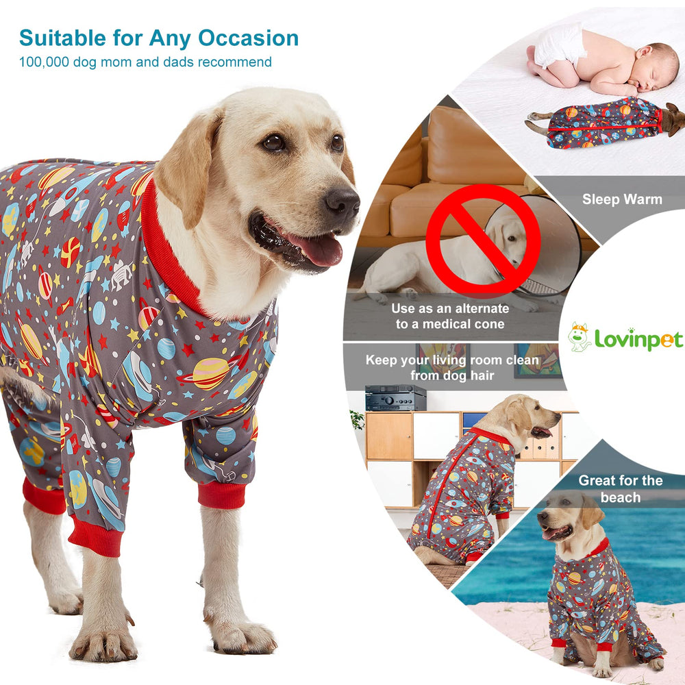 LovinPet Pijamas para Perro Grande, cierre trasero decorativo, ajuste cómodo