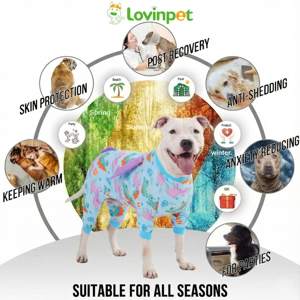 LovinPet pijama para perro grande, cobertura amplia para pecho y vientre