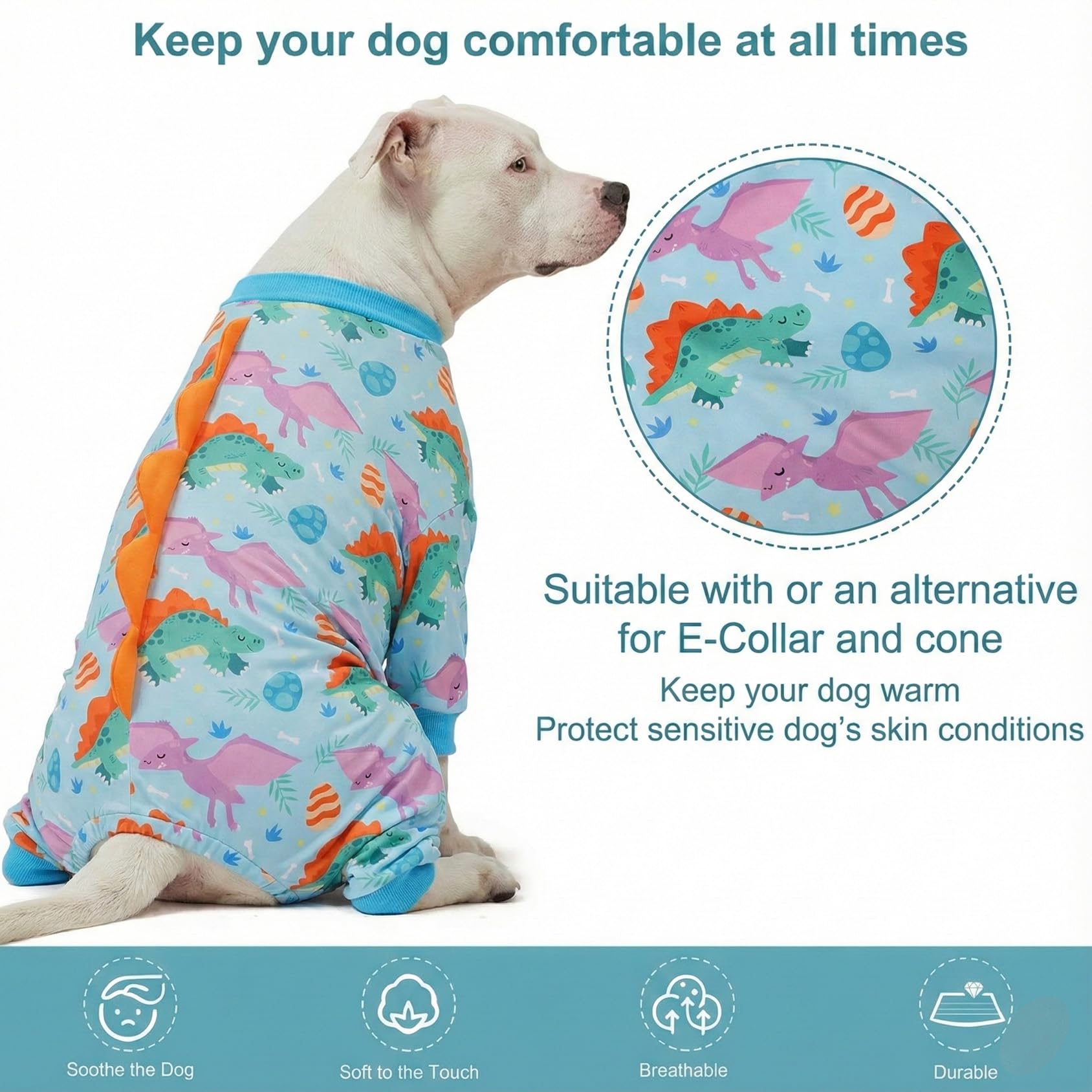 LovinPet pijama de gran tamaño, cobertura suave para recuperación posoperatoria.