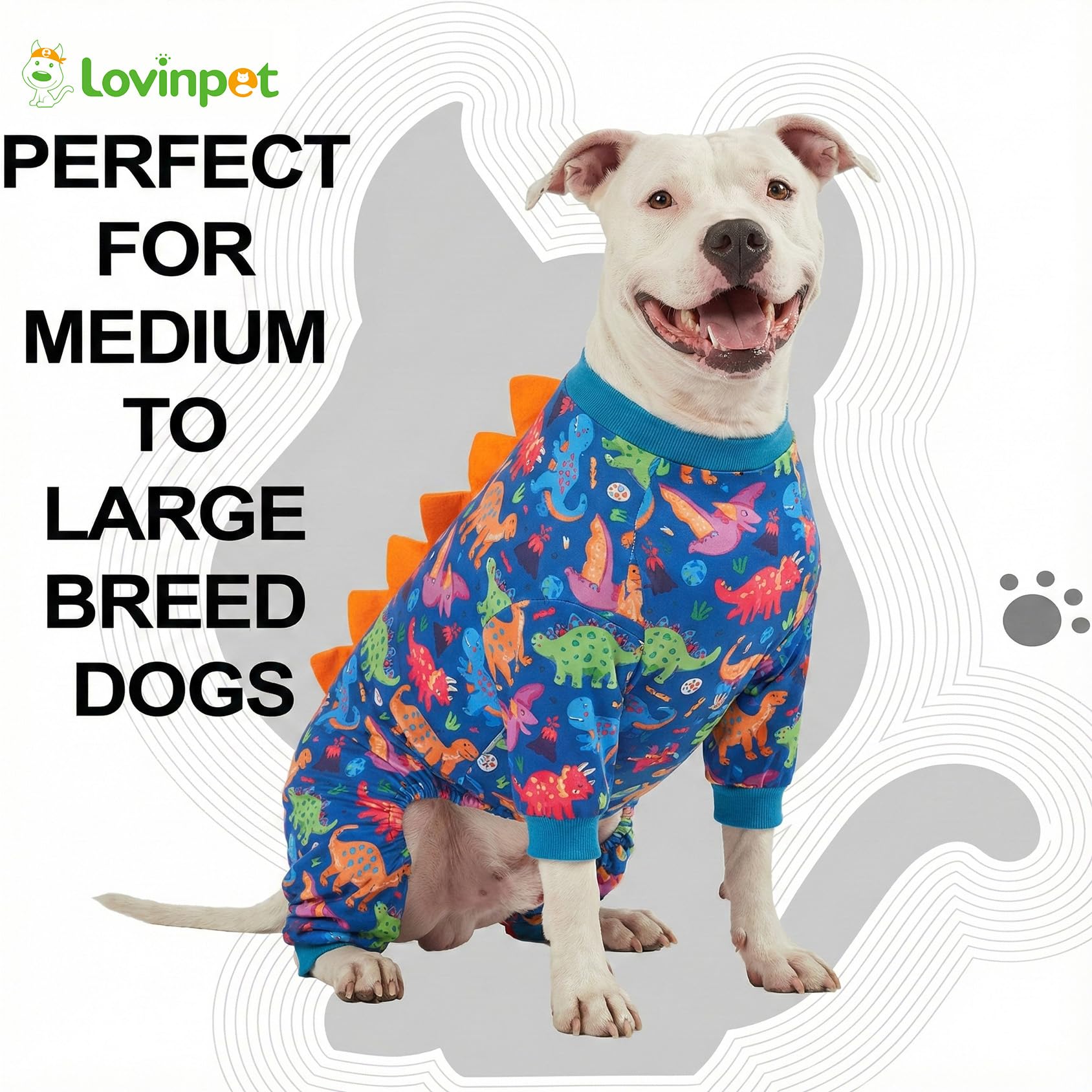 LovinPet pijama cubre torso y piernas, ideal para mantener al perro cómodo