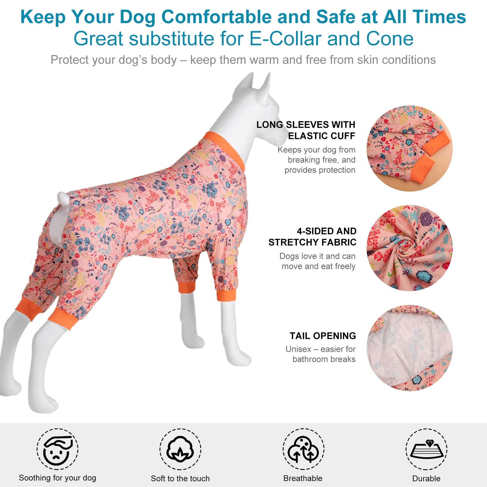 LovinPet pijama para perro grande, cobertura total para uso diario en casa