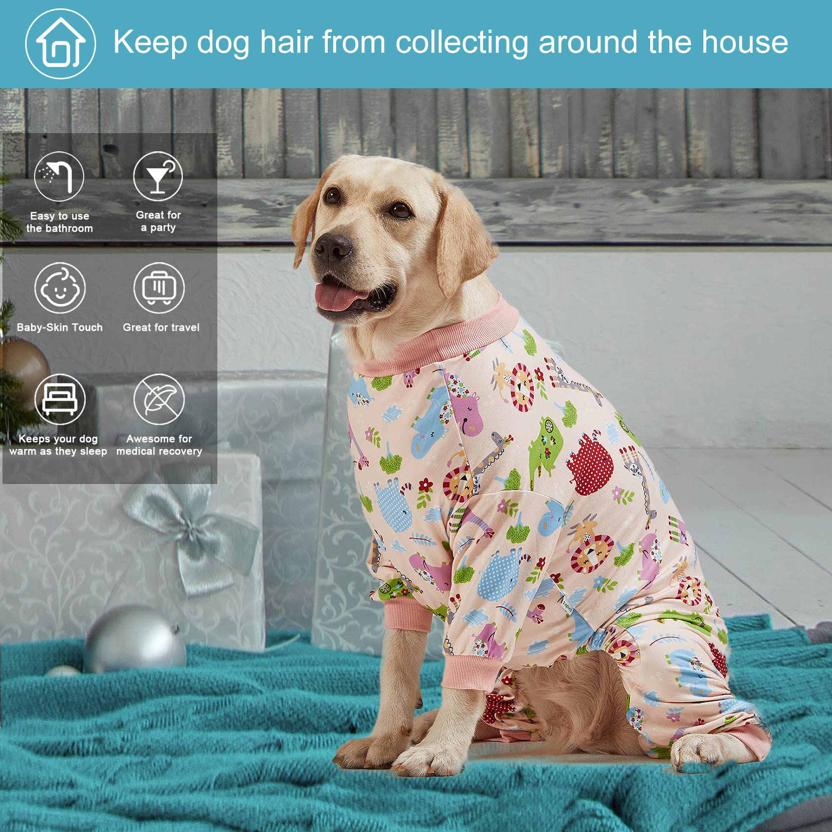 LovinPet pijama para perro grande con cobertura total del cuerpo