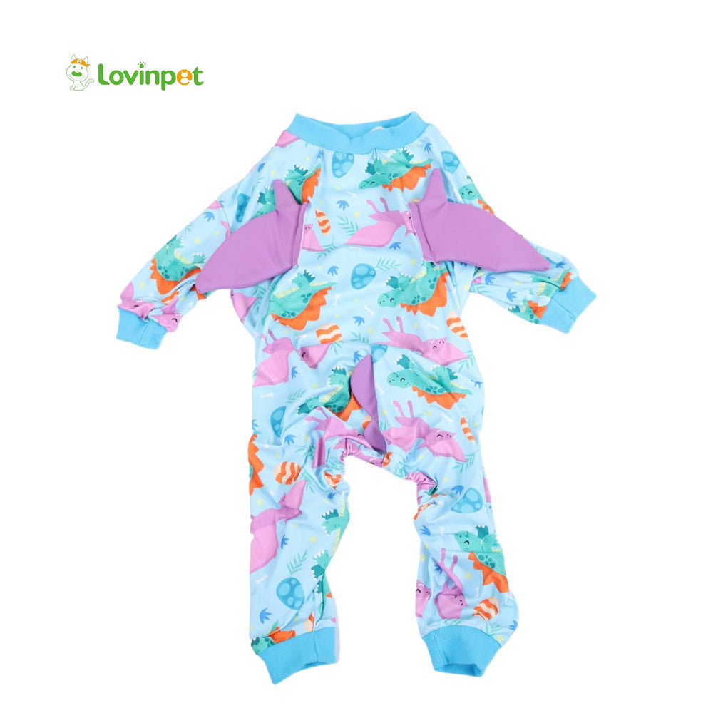 LovinPet pijama para perro grande, color azul morado y diseño divertido