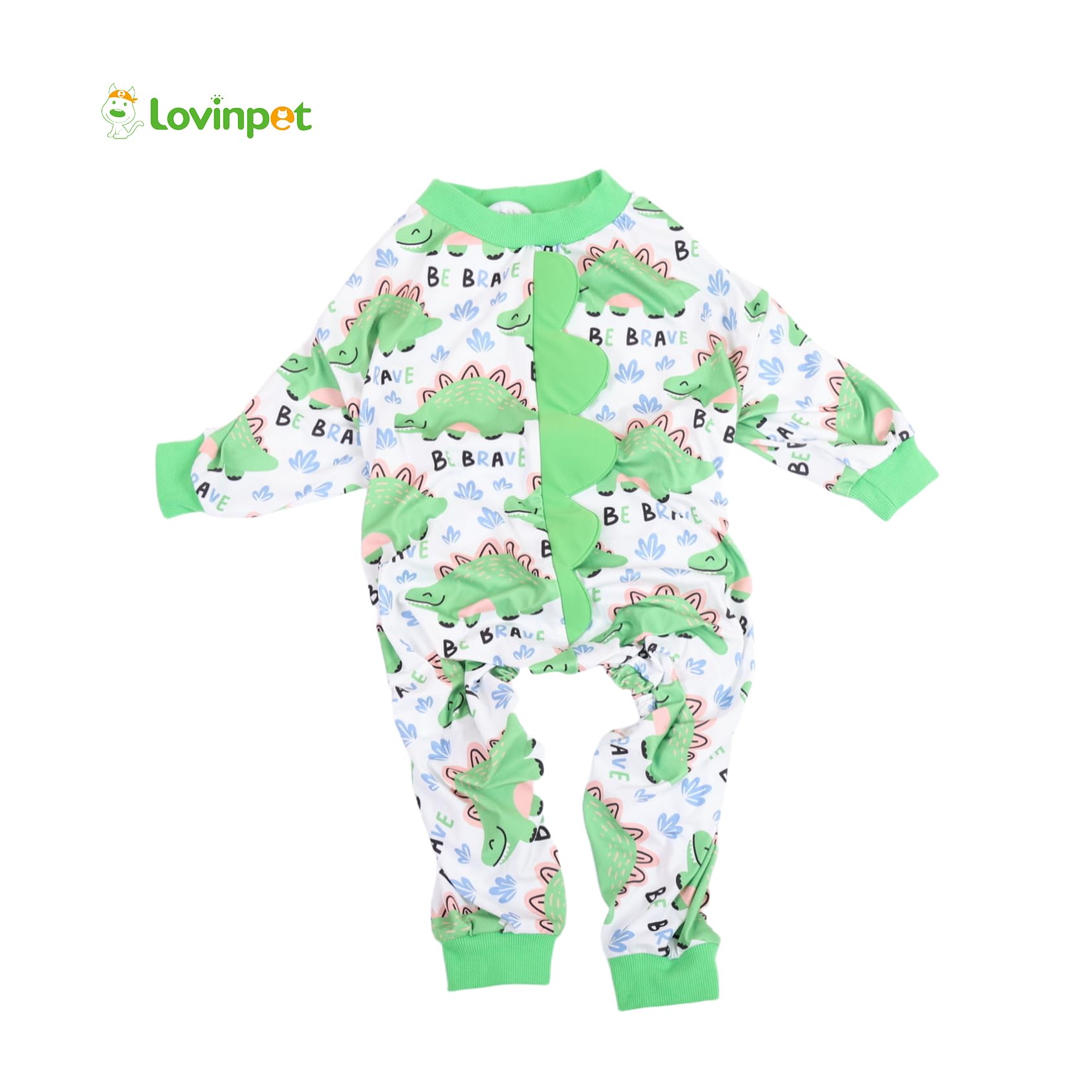 LovinPet pijama perro grande color blanco-verde para estilo veraniego