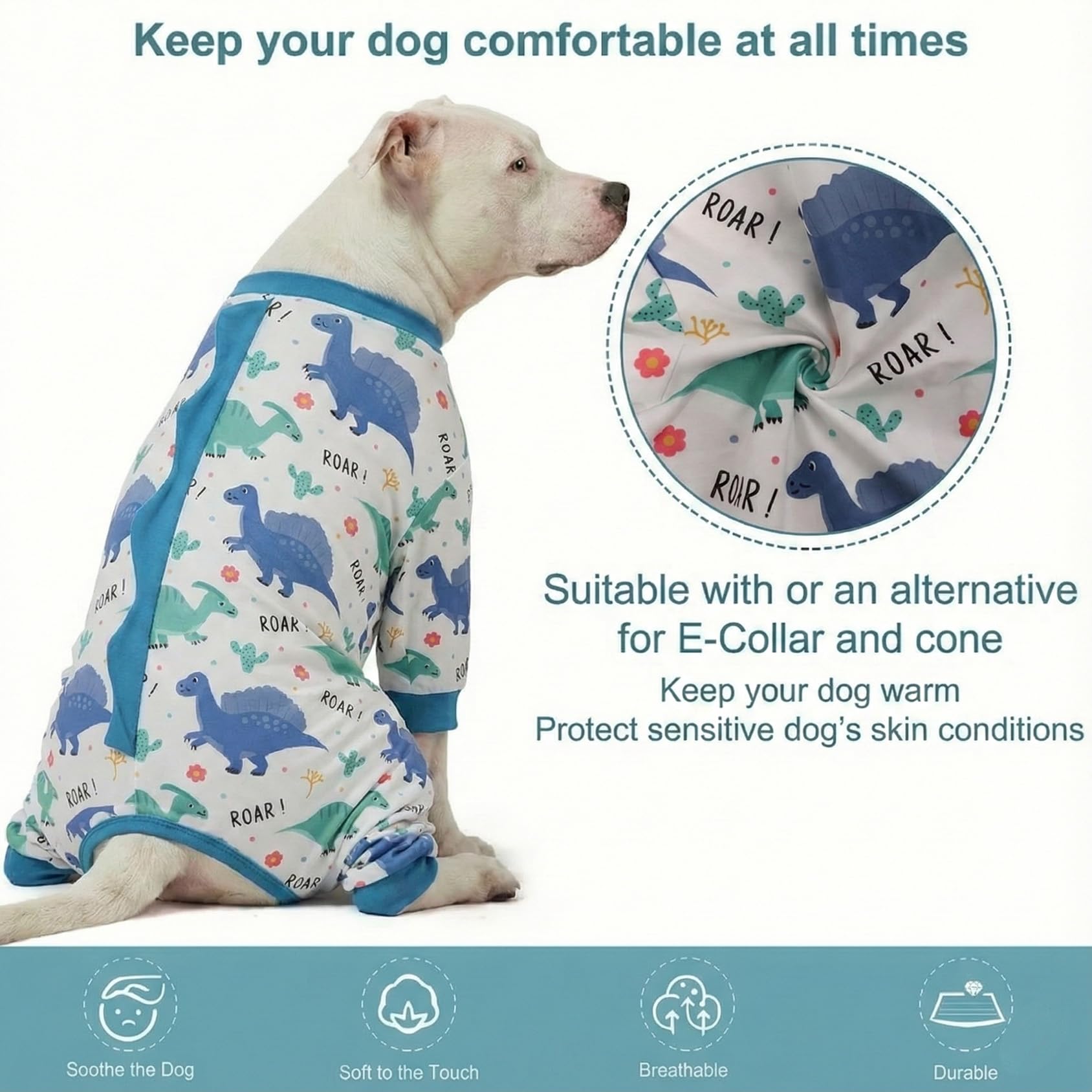 LovinPet Pijama para perro grande, costuras duraderas, pensado para lavado frecuente.