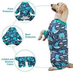 Pijama LovinPet con cuello redondo y estampado distintivo para perros grandes.