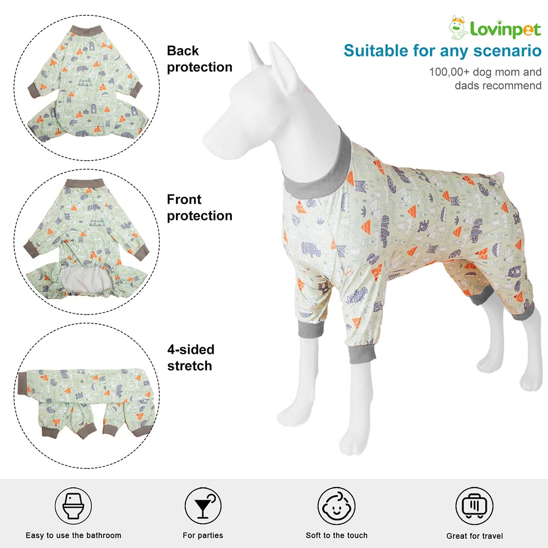 LovinPet pijama para perro grande: detalle cuello redondo y estampado animal