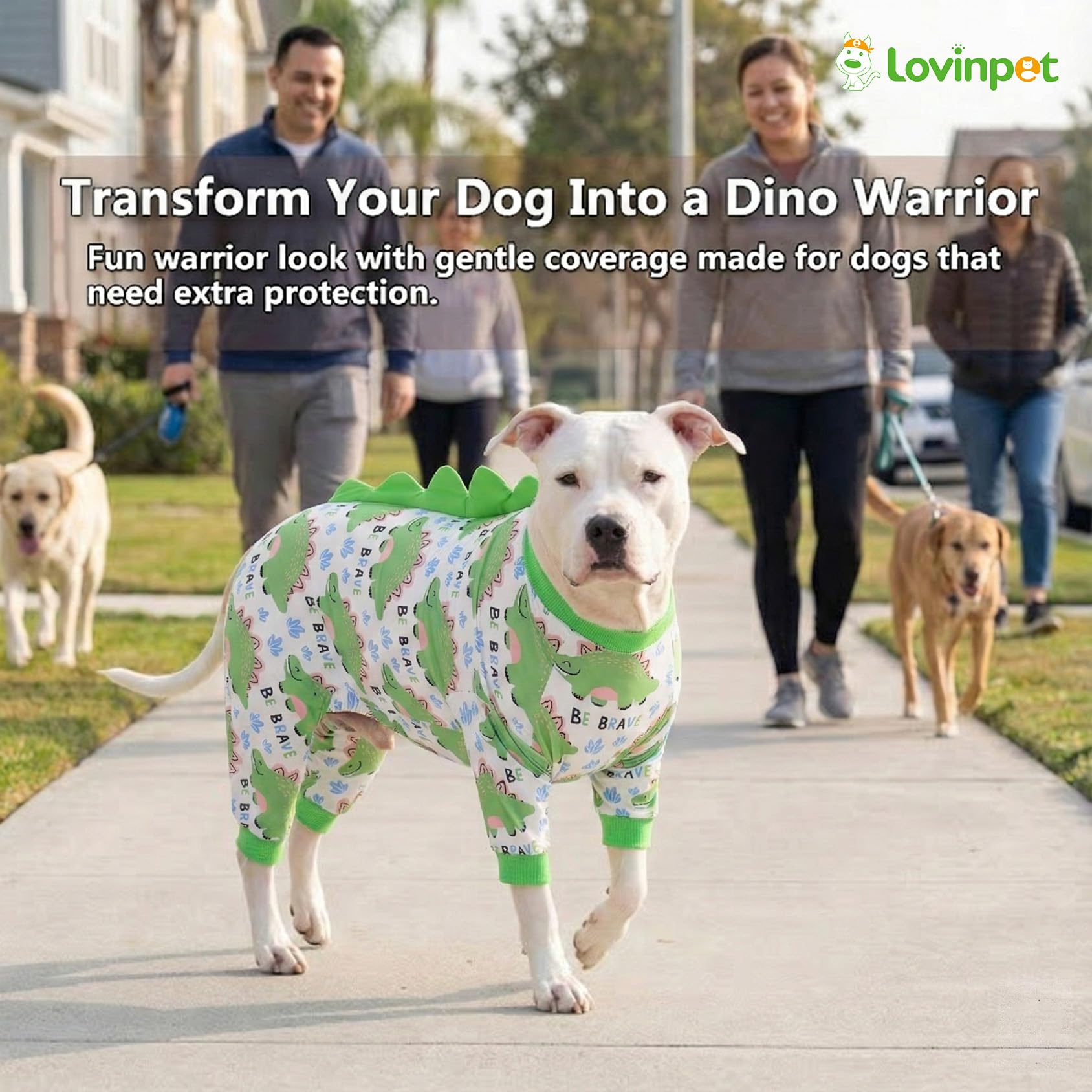 LovinPet pijama perro grande dino-huevos para momento lúdico