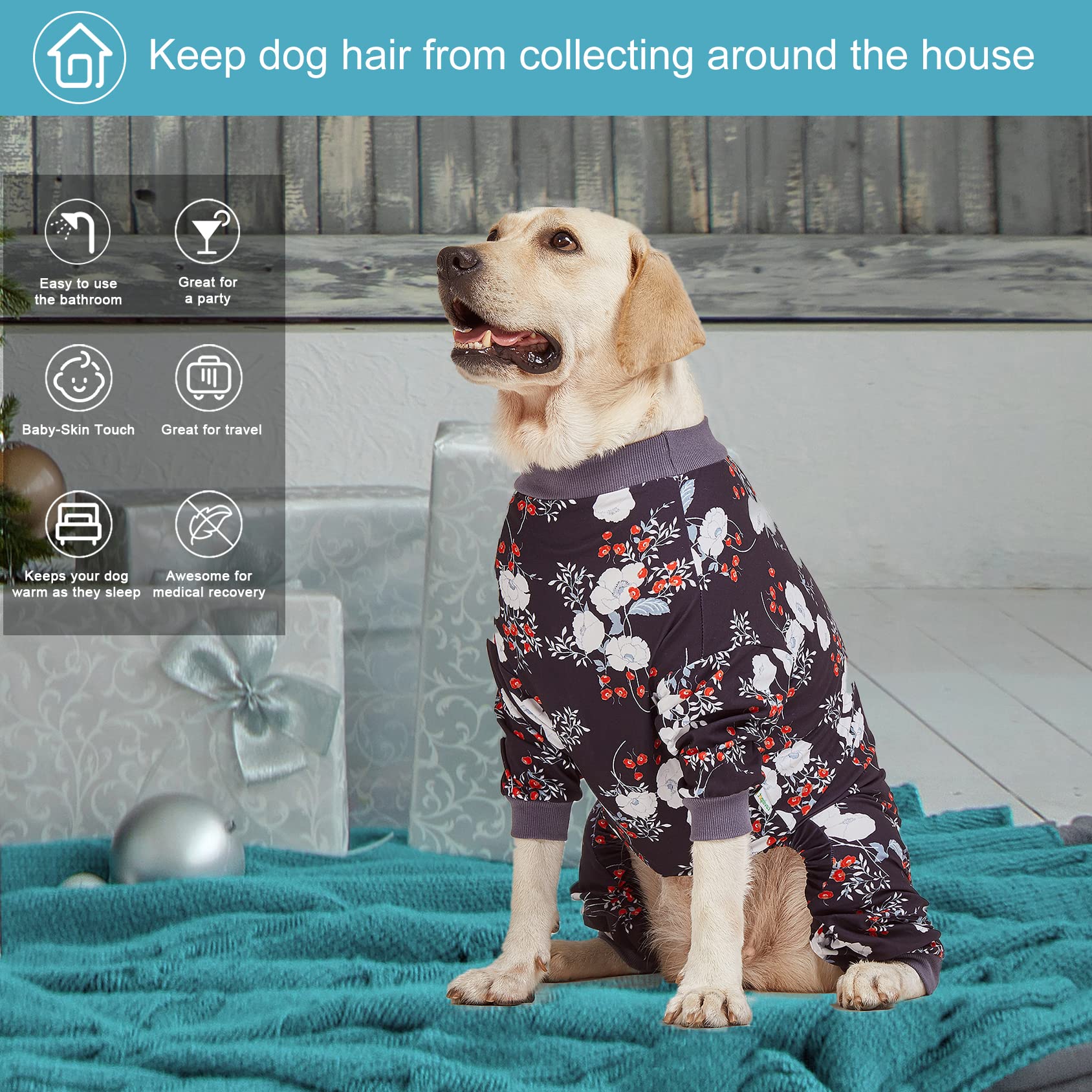 LovinPet pijama para perros grandes, cómodo y elegante para fotos.