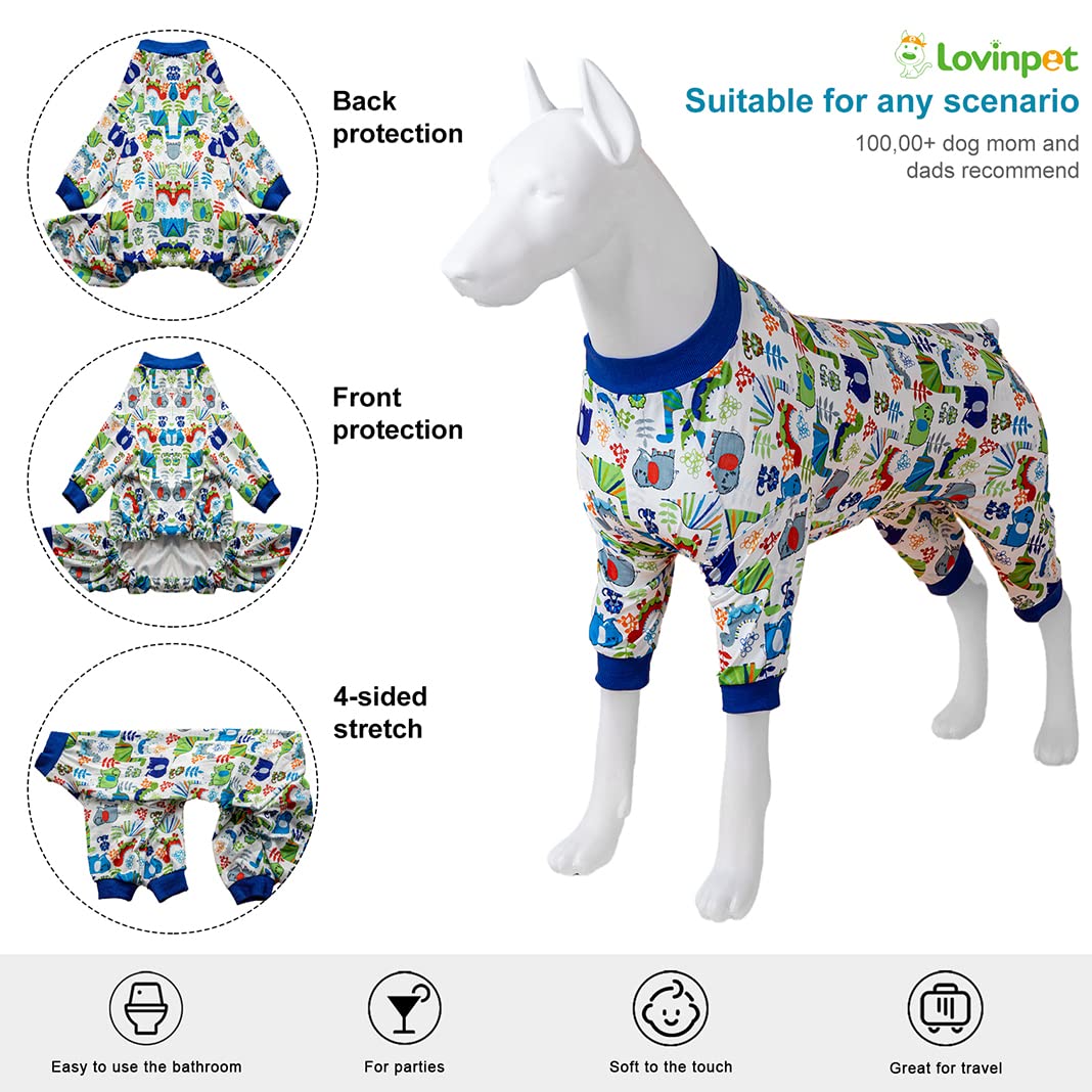 LovinPet Pijama con estampado dinosaurio blanco, añade estilo divertido.