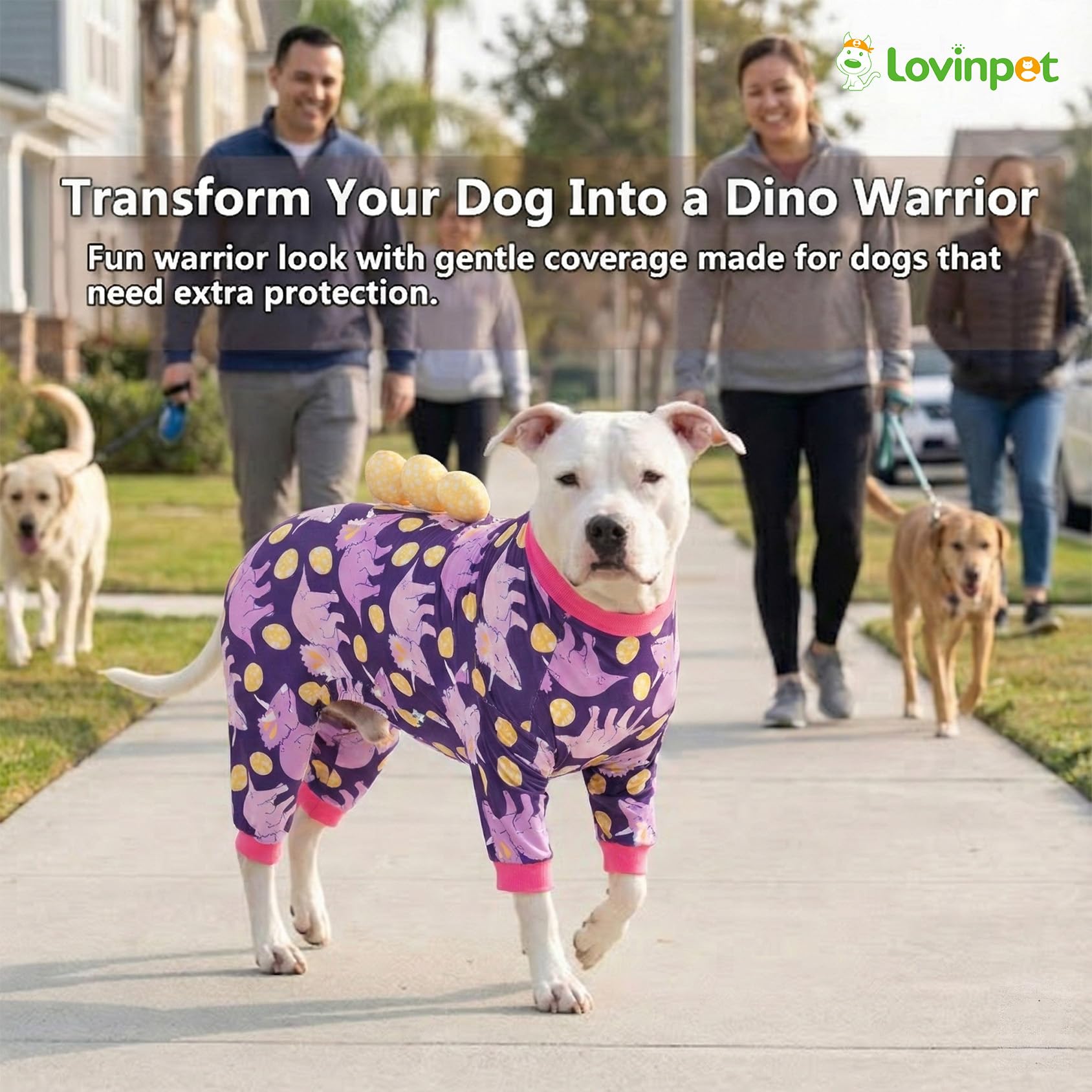 LovinPet estampado picos-dino, look único para paseos.