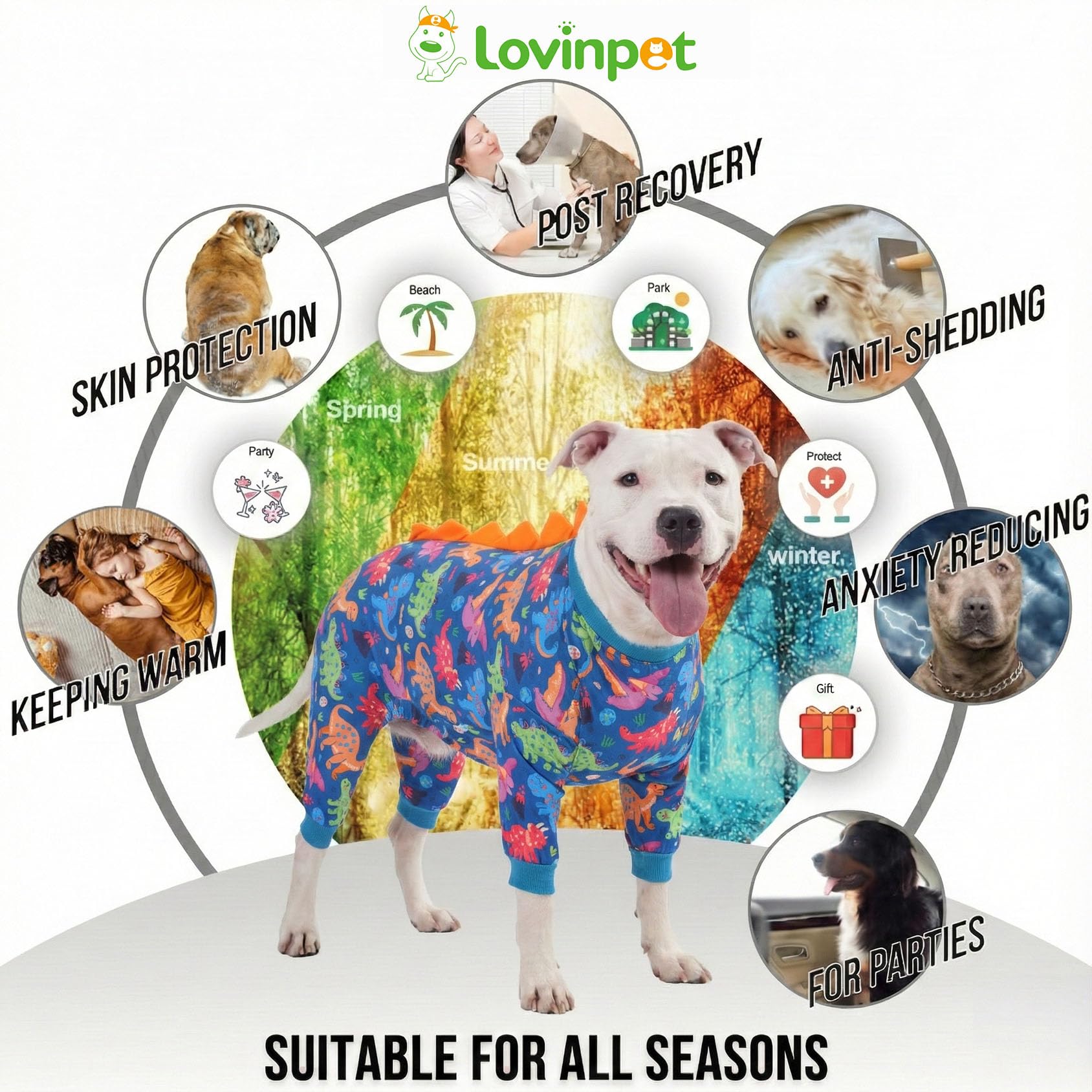 LovinPet pijama pull-on fácil de poner para perros grandes y pacientes