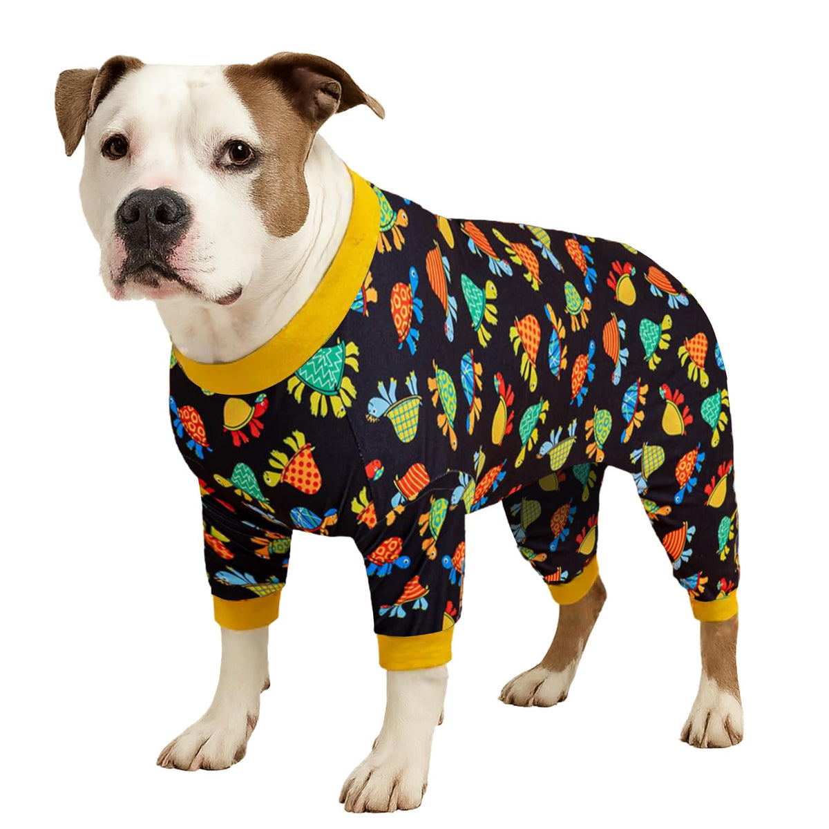 LovinPet pijama para perro grande con estampado tortuga negro en el frente