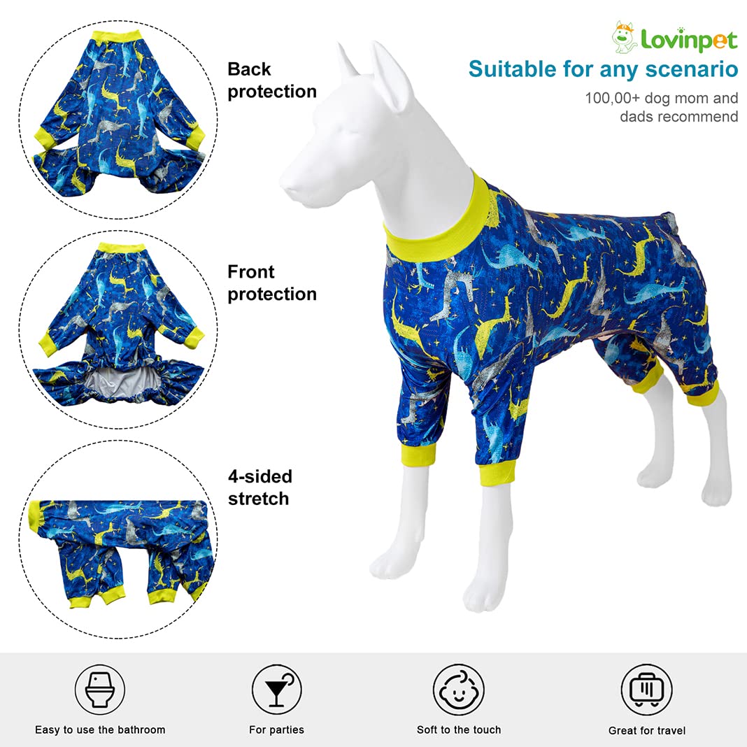 LovinPet pijama para perro grande, manga larga, cobertura completa