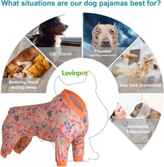LovinPet pijama para perro grande, mangas largas, cobertura total