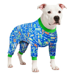 LovinPet pijama para perro grande con diseño pitbull, cómodo para diario.