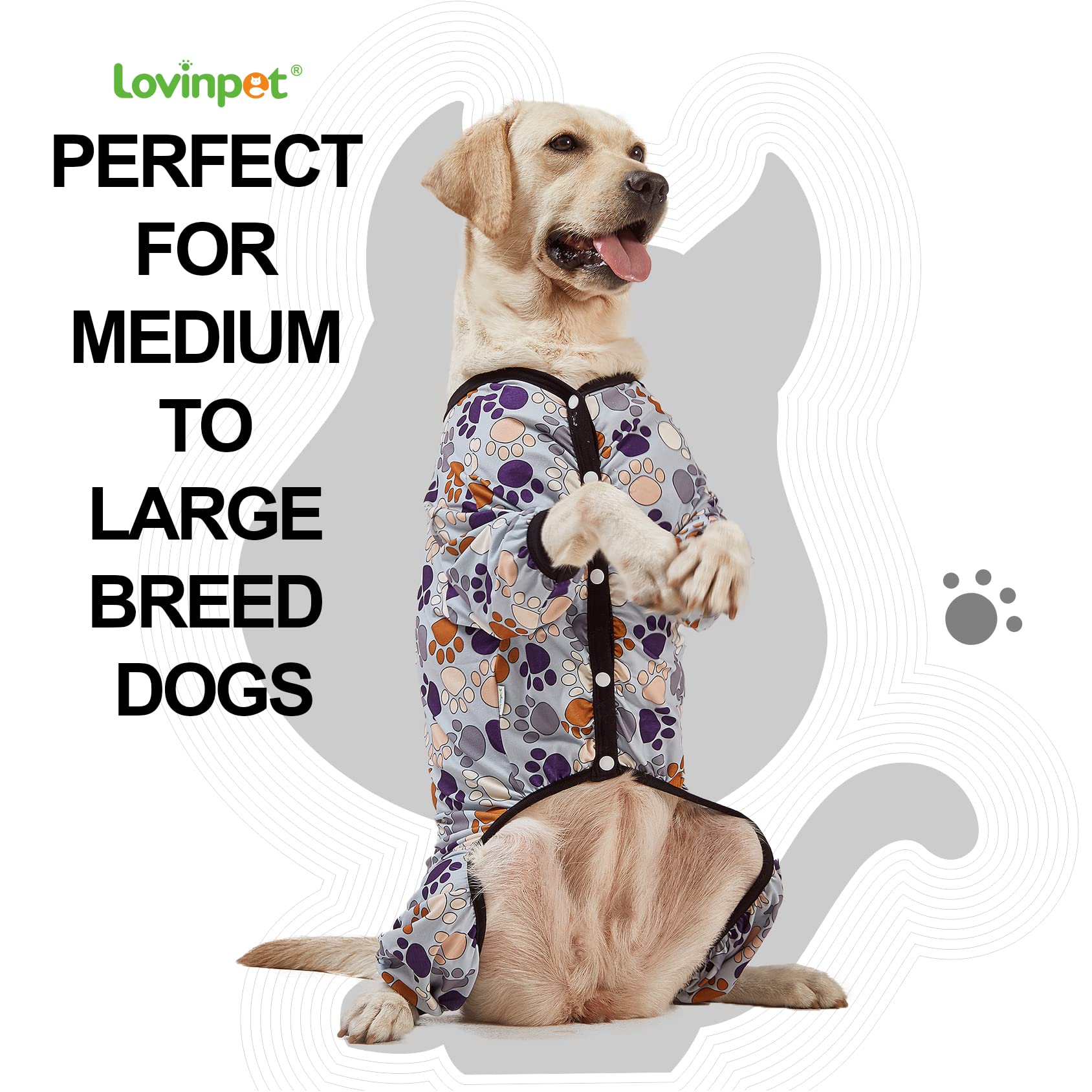 LovinPet pijama suave y elástico, facilita vestir al perro