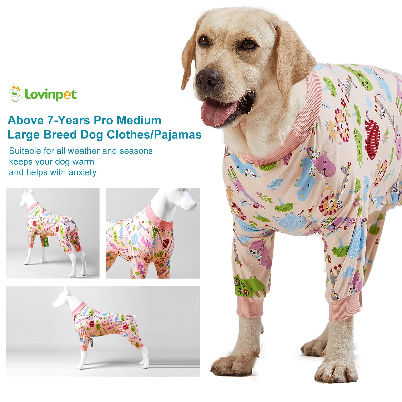 LovinPet pijama suave para perro grande, confort diario
