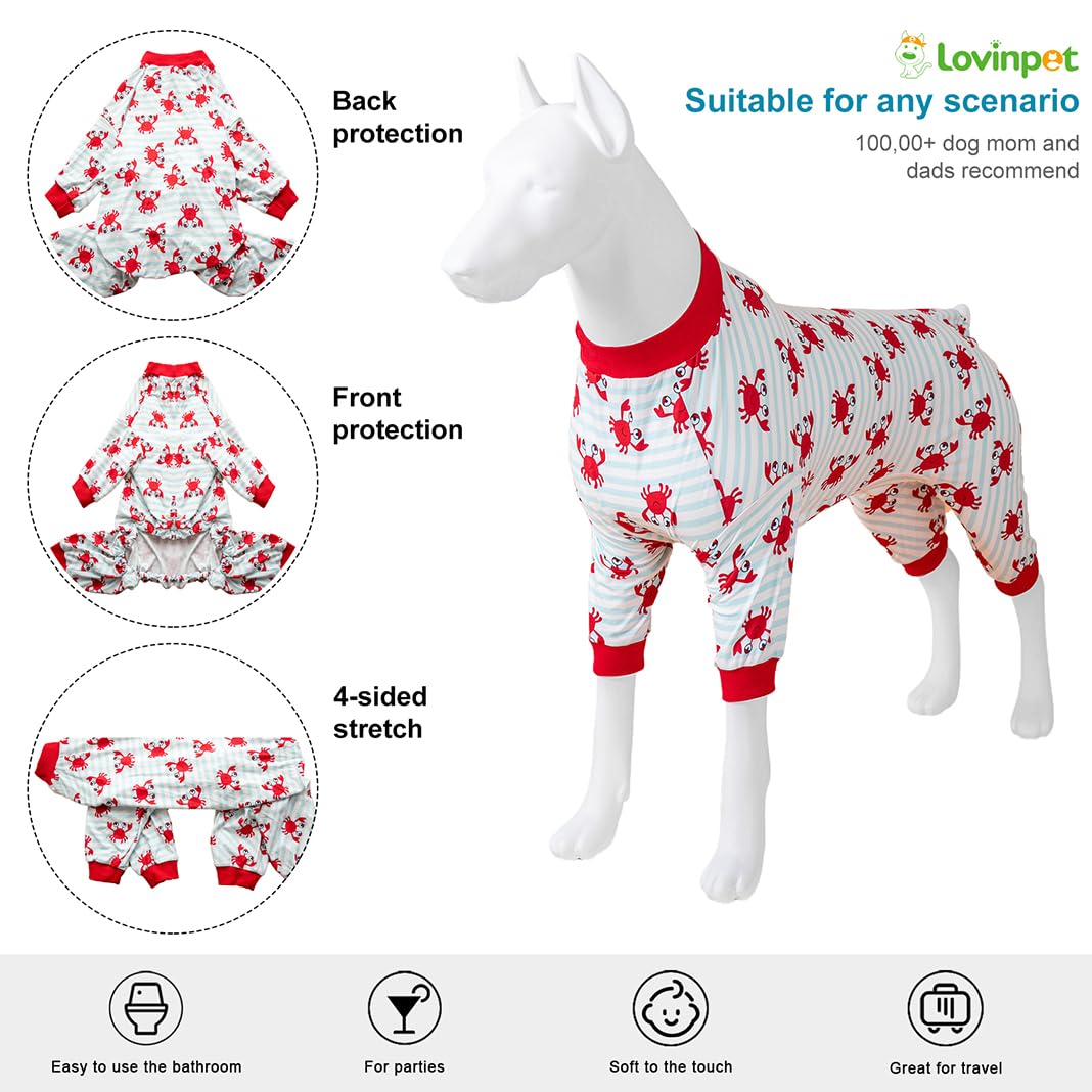 lovinpet pijama para perro grande, detalle de tejido algodón cómodo para descanso